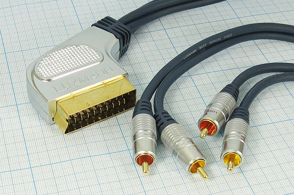 шнур шт СКАРТ-шт RCAx4\1м\\Au мет\син\LUX408-121-9