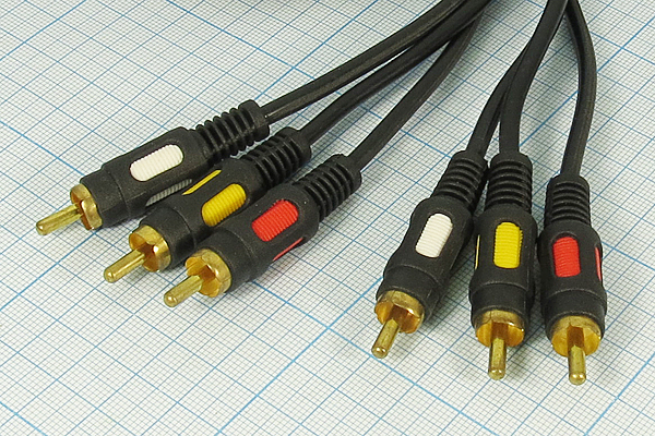 шнур шт RCAx3-шт RCAx3\2м\\Au пл [403-053-1/5/9]