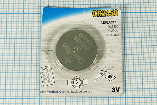 бат 3В\ 540мАч\24,5x5,0\Li\CR2450\CAMELION бат 3В\ 540мАч\24,5x5,0\Li\CR2450\CAMELION
