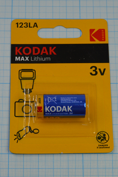 бат 3В\1300мАч\17x33,5\Li\CR123А\Kodak бат 3В\1300мАч\17x33,5\Li\CR123А\Kodak