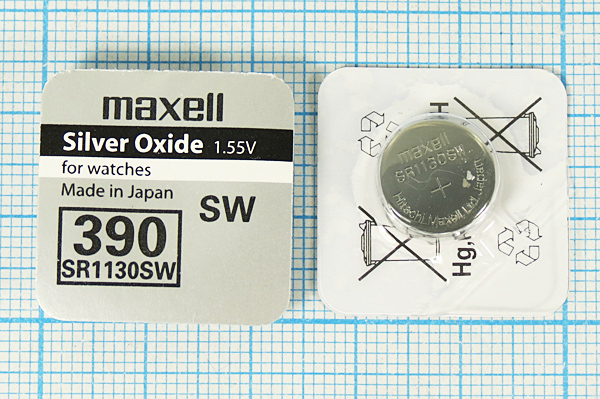 бат 1,5В\\11,6x3,1\SW\SR1130/390\MAXELL бат 1,5В\\11,6x3,1\SW\SR1130/390\MAXELL