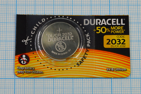 бат 3В\ 195мАч\20x3,2\Li\CR2032\DURACELL бат 3В\ 195мАч\20x3,2\Li\CR2032\DURACELL