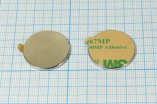 магнит 25,0x 2,0\цилиндр\\Ni\\клеящий слой магнит 25,0x 2,0\цилиндр\\Ni\\клеящий слой