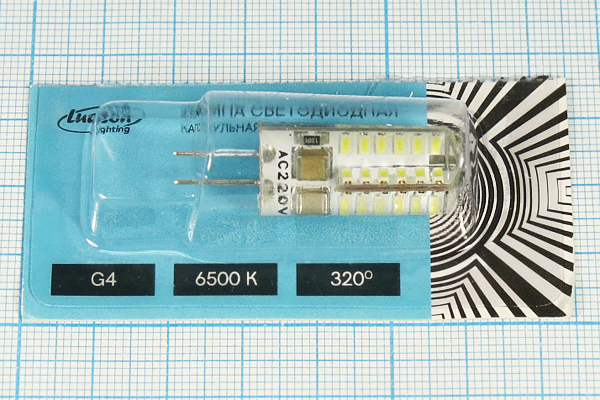 Л 220В\G 4,0\ 2,5Вт\6500К\225лм\11x28\СД\Corn Л 220В\G 4,0\ 2,5Вт\6500К\225лм\11x28\СД\Corn